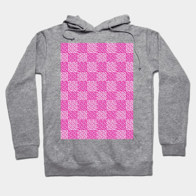 Checkered Love in Magenta and White Hoodie by LAEC